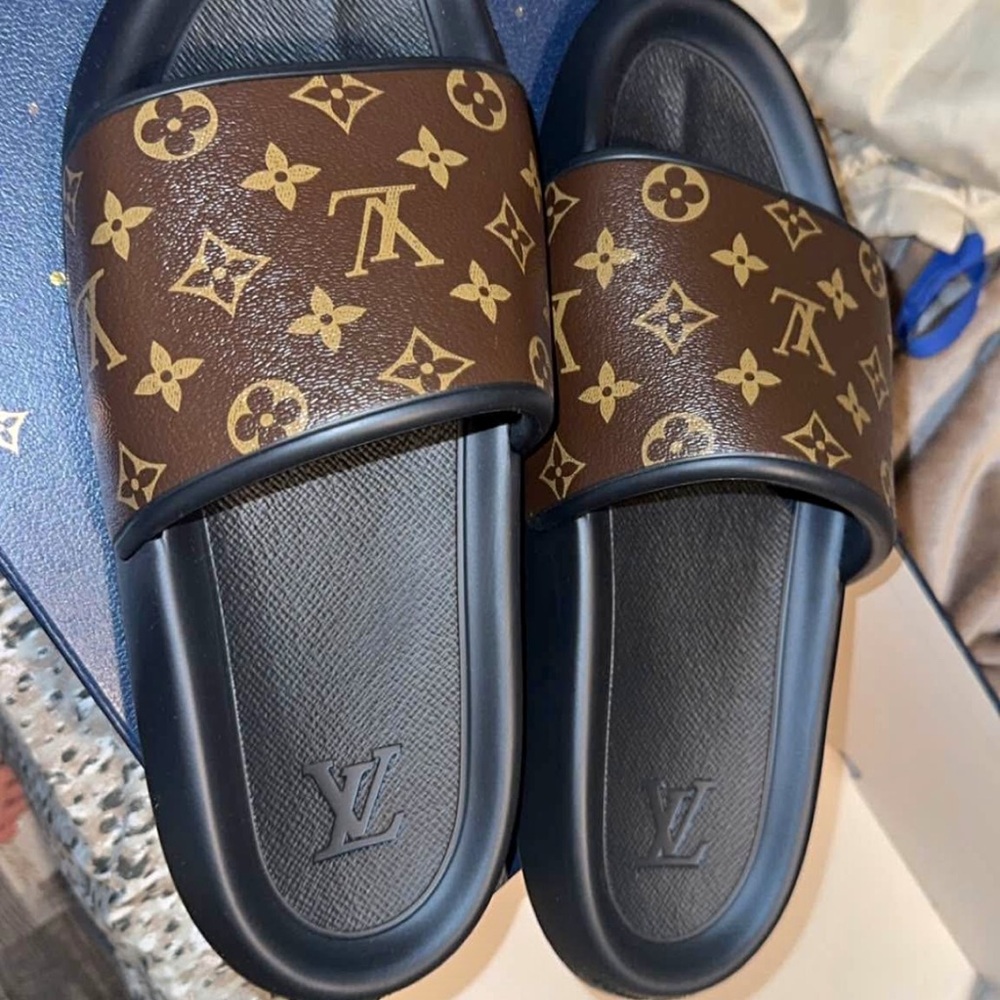 COPY - Louis Vuitton Monogram Brown and Black Slides